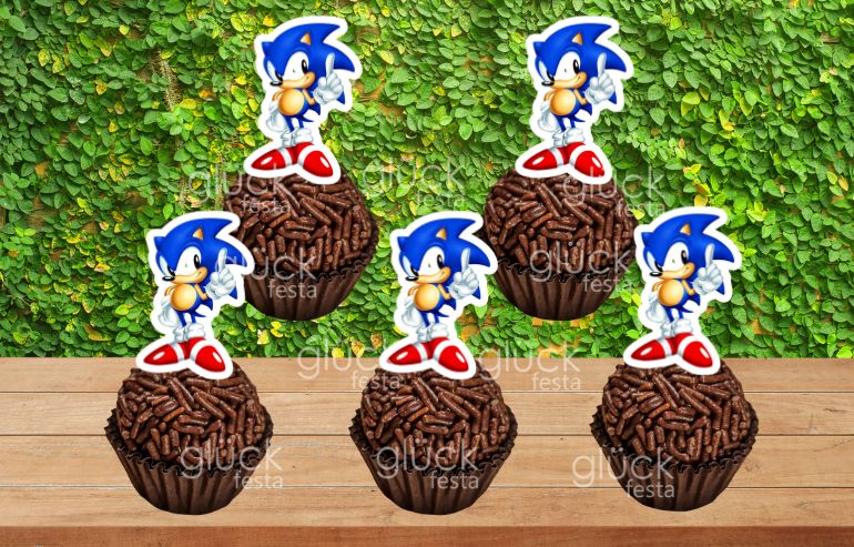 50 Tag Topper para doces sonic